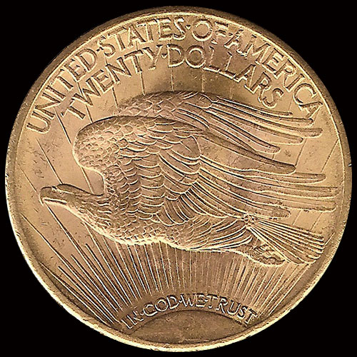 ESTADOS UNIDOS DE AMERICA - 20 DOLARES, 1924 - DOBLE AGUILA AMERICANA - MONDA DE ORO