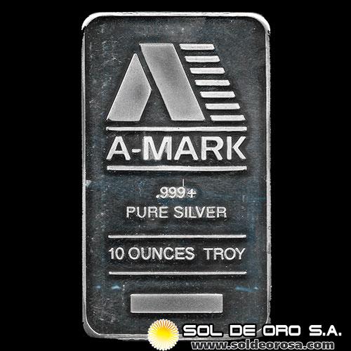 A-MARK - 10 OUNCES - BARRA DE PLATA PURA