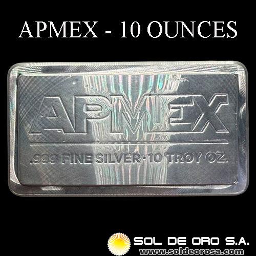 APMEX/SCOTTSDALE MINT - 10 OUNCES - BARRA DE PLATA PURA