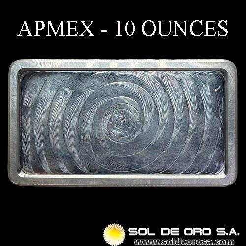 APMEX/SCOTTSDALE MINT - 10 OUNCES - BARRA DE PLATA PURA