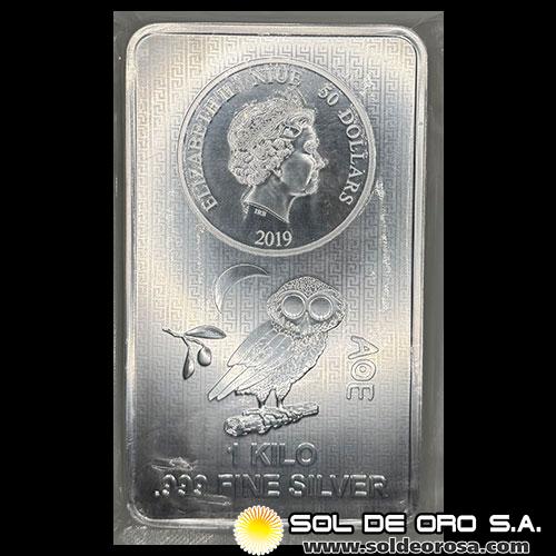 ASAHI REFINING - 50 DOLLARS, 2019 - 1 KILO - BARRA/MONEDA DE ORO 24K