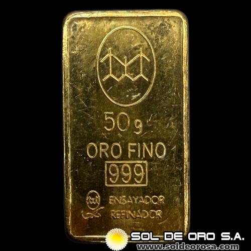 BANCO DE LA CIUDAD DE BUENOS AIRES - BARRA DE 50 GRAMOS - ORO 999 - INDUSTRIA ARGENTINA