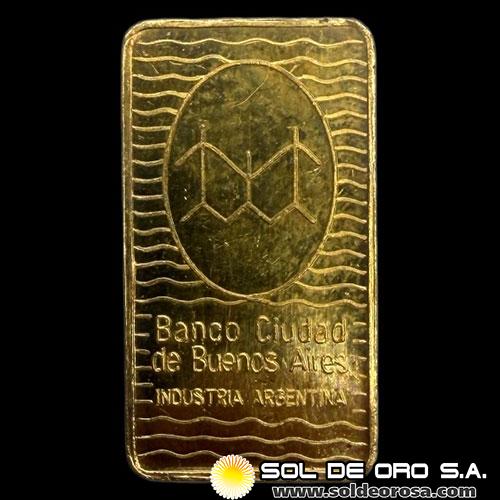 BANCO DE LA CIUDAD DE BUENOS AIRES - BARRA DE 50 GRAMOS - ORO 999 - INDUSTRIA ARGENTINA