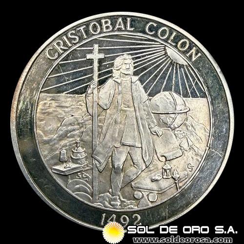 NUMIS - CRISTIANISMO AL NUEVO MUNDO - CRISTOBAL COLON - 2 OUNCES - MEDALLA DE PLATA PURA