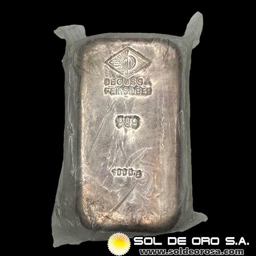 DEGUSSA - 1 KILO - BARRA DE PLATA 999