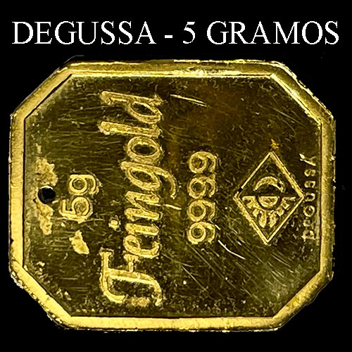 DEGUSSA - 5 GRAMOS - FEINGOLD - BARRA DE ORO 24K