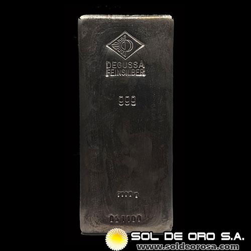 DEGUSSA - 5 KILOS - BARRA DE PLATA 999