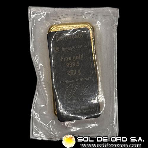 HEIMERLE - MEULE - 250 GRAMOS - BARRA DE ORO 24K