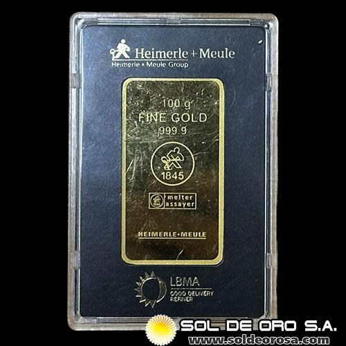 HEIMERLE - MEULE - 100 GRAMOS - BARRA DE ORO 24K