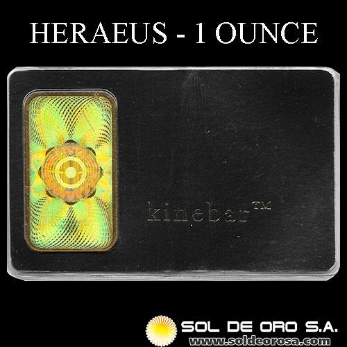 HERAEUS -1 OUNCE - FEINGOLD - BARRA DE ORO 24K