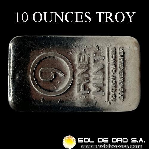 FINEMINT - 10 OUNCES TROY - BARRA DE PLATA 999