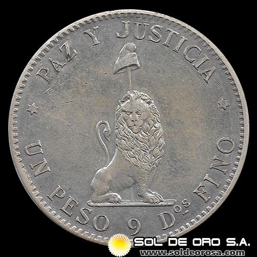 	REPUBLICA DEL PARAGUAY - 1 PESO, 1889 - PATACON - PRIMERA MONEDA DE PLATA DEL PARAGUAY