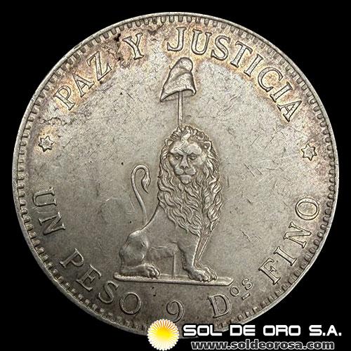 	REPUBLICA DEL PARAGUAY - 1 PESO, 1889 - PATACON - PRIMERA MONEDA DE PLATA DEL PARAGUAY
