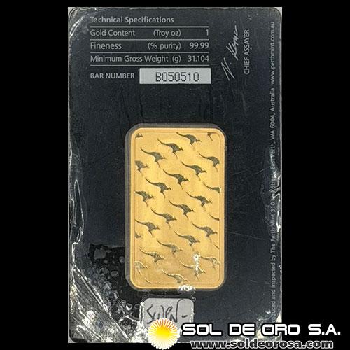 THE PERTH MINT - 1 OUNCE - BARRA DE ORO 24K