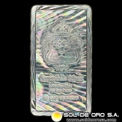 SCOTTSDALE MINT - 10 OUNCES - BARRA DE PLATA PURA