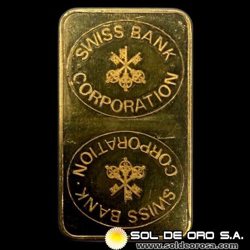 SWISS BANK CORPORATION - 100 GRAMOS - BARRA DE ORO 24K