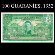 Billetes 1952 5- 100 Guaranies