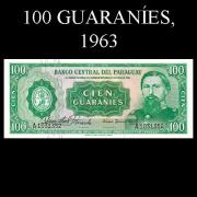 Billetes 1963 -05- Stark - 100 Guaranies