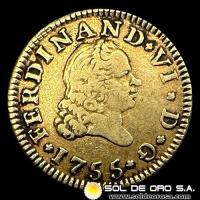 ESPAÑA - 1/2 ESCUDO, 1755 - FERDINAND VI - MONEDA DE ORO