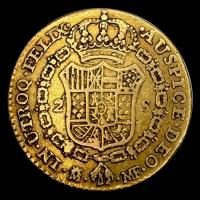 ESPAÑA - 2 ESCUDOS, 1798 - REY CARLOS IIII - MONEDA COLONIAL DE ORO