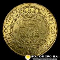COLOMBIA - 8 ESCUDOS, 1812 - FERDINAND VII - PORTRAIT OF CARLOS IV - MONEDA COLONIAL DE ORO
