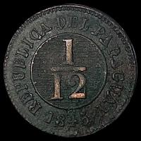 NUMIS - REPUBLICA DEL PARAGUAY - 1/12AVO - 1845 - MONEDA DE COBRE
