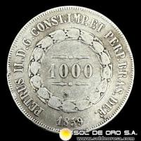 NA2 - BRASIL - 1.000 REIS - 1859 -  PEDRO II - MONEDA DE PLATA