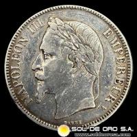 NA3 - FRANCIA - 5 FRANCS, 1867 - NAPOLEON III - MONEDA DE PLATA