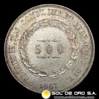 NA2 - BRASIL - 500 REIS - 1867 - MONEDA DE PLATA