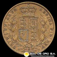 INGLATERRA - SOVEREIGN (VICTORIA JOVEN), LIBRA INGLESA - 1873 - MONEDA DE ORO