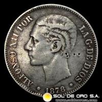 NA2 - ESPAÑA - 5 PESETAS, 1878 - ALFONSO XII REY DE ESPAÑA - MONEDA DE PLATA