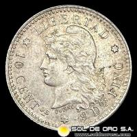 NA1 - ARGENTINA - 10 CENTAVOS, 1883 - MONEDA DE PLATA