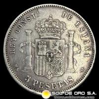 	NA2 - ESPAÑA - 5 PESETAS, 1885 - ALFONSO XII REY DE ESPAÑA - MONEDA DE PLATA