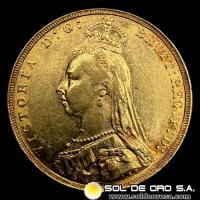 INGLATERRA - SOVEREIGN, LIBRA INGLESA (VICTORIA - JUBILEO) - 1889 - MONEDA DE ORO