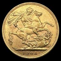 INGLATERRA - SOVEREIGN, LIBRA INGLESA (EDUARDO VII) - 1904 - MONEDA DE ORO
