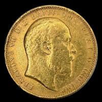 INGLATERRA - SOVEREIGN, LIBRA INGLESA (EDUARDO VII) - 1907 - MONEDA DE ORO