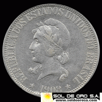 NA2 - NUMIS - BRASIL - 1000 REIS - 1908 - MONEDA DE PLATA