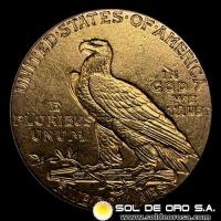 ESTADOS UNIDOS DE AMERICA - 5 DOLLARS, 1913 - INDIAN HEAD - MONEDA DE ORO