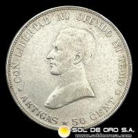 NA4 - URUGUAY - 50 CENTESIMOS, 1917 - MONEDA DE PLATA