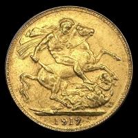 INGLATERRA - SOVEREIGN (GEORGE V), LIBRA INGLESA, 1917 - MONEDA DE ORO