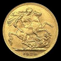 INGLATERRA - SOVEREIGN, LIBRA INGLESA (GEORGE V) - 1928 - MONEDA DE ORO