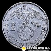 NA1 - ALEMANIA - 2 REICHSMARK, 1937 - THIRD REICH - MONEDA DE PLATA