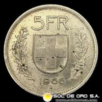 NA4 - SUIZA - 5 FRANCS, 1966 - MONEDA DE PLATA