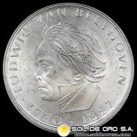 NA1 - ALEMANIA - 5 MARK - 1970 - Subject: 200th Anniversary - Birth Ludwig van Beethoven - MONEDA DE PLATA