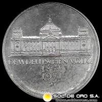 NA1 - ALEMANIA - 5 MARK - 1971 - Subject: Foundation of German Empire, 1871 - MONEDA DE PLATA 