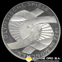   ALEMANIA - 10 MARK - 1972.f - Series: Munich Olympics - MONEDA DE PLATA