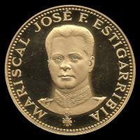 72 - PARAGUAY - PM 103 - 1.500 GUARANIES, 1973 - Motivo: MARISCAL JOSE FELIX ESTIGARRIBIA - MONEDAS CONMEMORATIVAS DE ORO