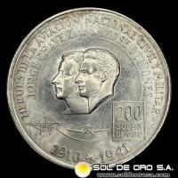 NA4 - REPUBLICA PERUANA - 200 SOLES DE ORO, 1974 - HEROES DE LA AVIACION - MONEDA DE PLATA