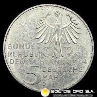 NA1 - ALEMANIA - 5 MARK - 1974 - Subject: 250th Anniversary - Birth of Immanuel Kent - MONEDA DE PLATA