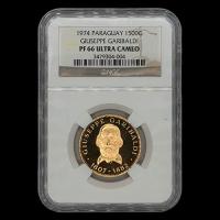 STAL - PARAGUAY - PM 150 - 1.500 GUARANIES, 1974 - Motivo: GIUSEPPE GARIBALDI - MONEDAS CONMEMORATIVAS DE ORO